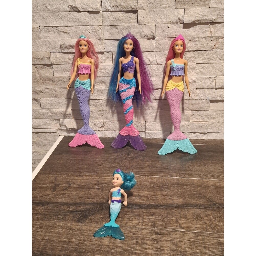 ​Barbie Dreamtopia Mermaid Doll Lot of 4 -   3 Full Size 1 Chelsea Small Mermaid